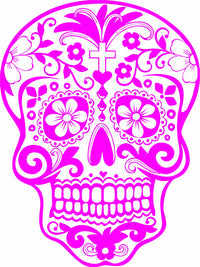Dabbledown Pink Sugarskull Wall Vinyl Sticker