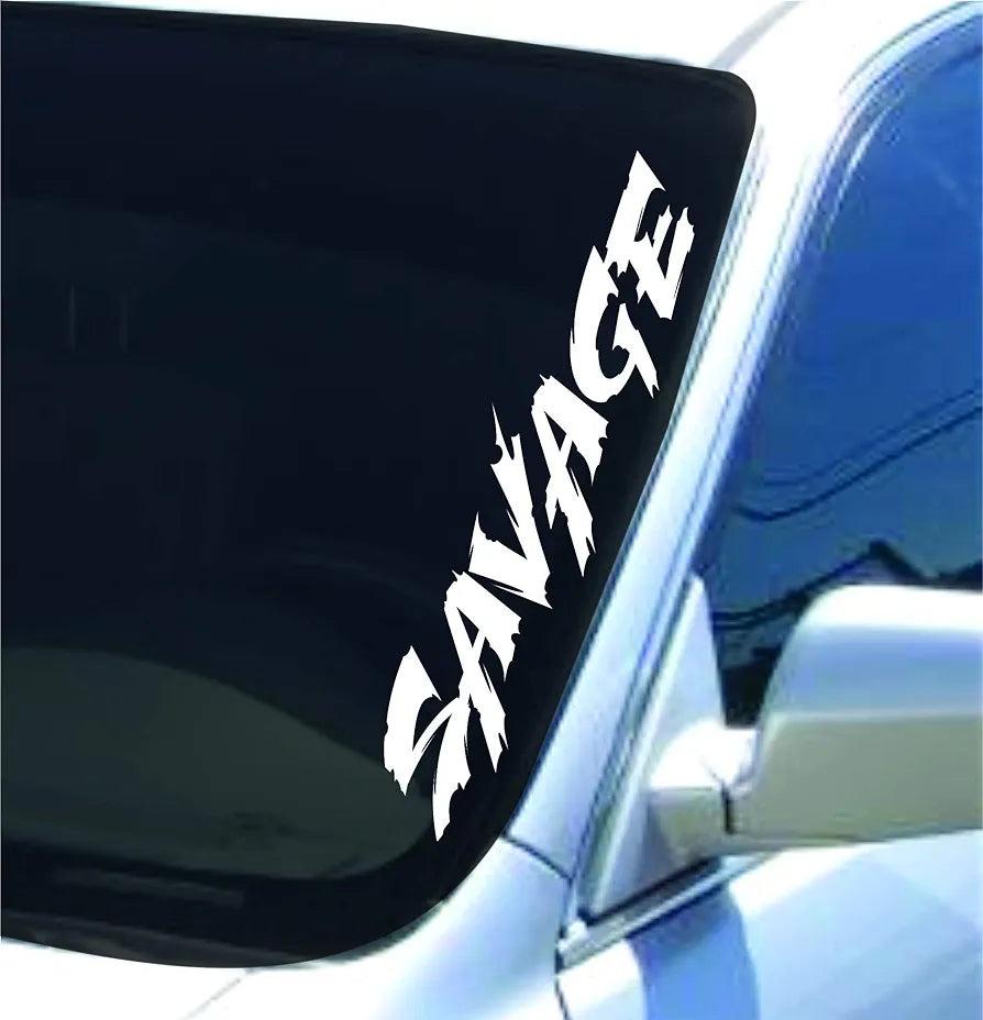 Savage 5 x 22 Inch Vinyl Car Window Decal, Windshield Sticker