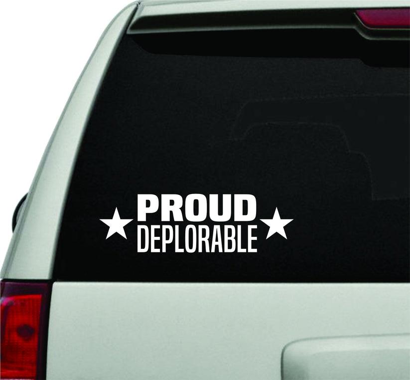 Proud Deplorable Large Vinyl Windshield Banner Decal, Car Window Sticker