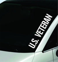 U.S. Veteran Large Vinyl Windshield Banner Decal, Car Window Sticker