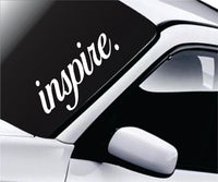 Inspire White 5 x 11 Inch Vinyl Car Window Decal, Windshield Sticker