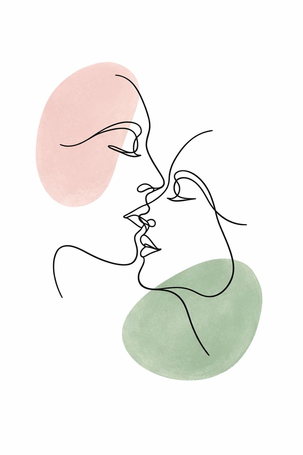 One-line faces canvas for bedroom, gallery-wrapped canvas wall art print by PortalPrintLab