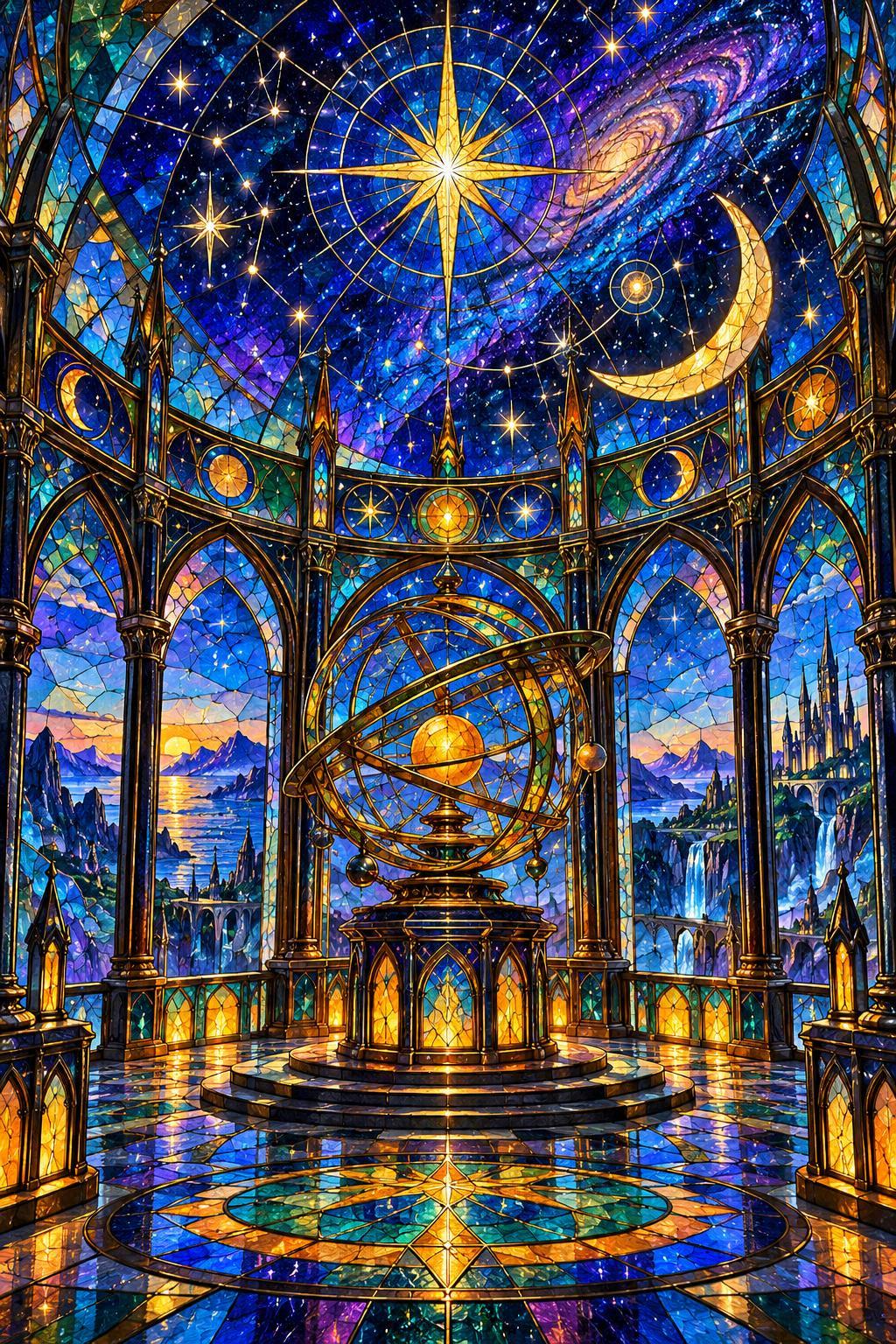 Starglass Observatory Canvas Wall Art | Cosmic Fantasy Decor