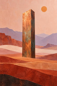 Copper Desert Monolith Canvas Wall Art | Modern Desert Landscape