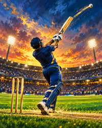 Cricket Last Over Canvas Wall Art | Sports Decor | 16x20 or 24x36