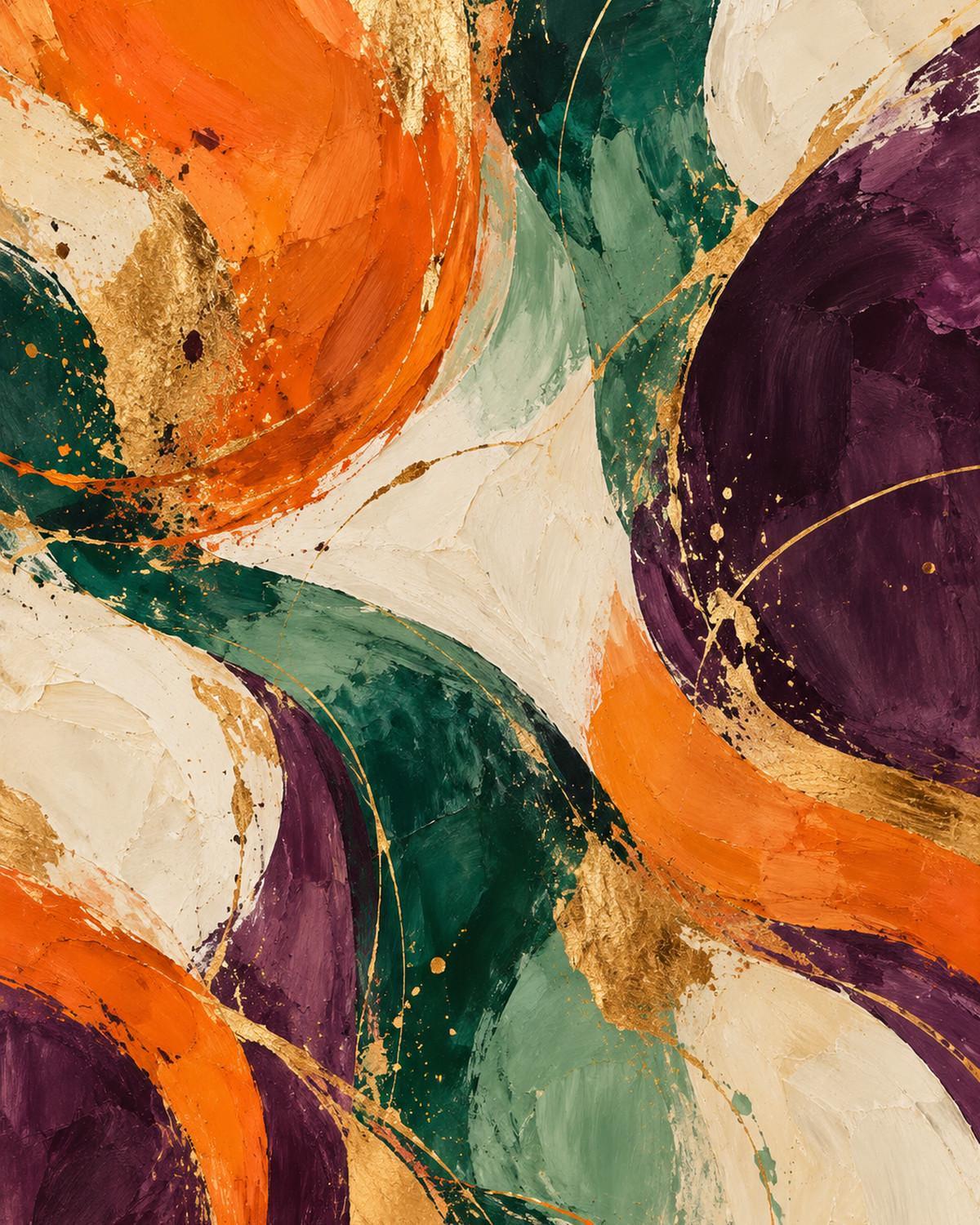 Persimmon Jade Abstract Canvas Wall Art | Modern Decor | 16x20 or 24x36