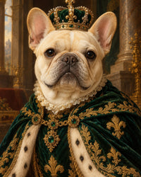 French Bulldog Royal Portrait Canvas Wall Art | Royal dogs Decor | 16x20 or 24x36