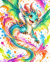 Sky Dragon Canvas Wall Art | Anime fantasy Decor | 16x20 or 24x36