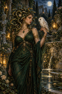 Medusas Quiet Garden Canvas Wall Art | Gothic Fantasy Painting | 16x20 or 24x36