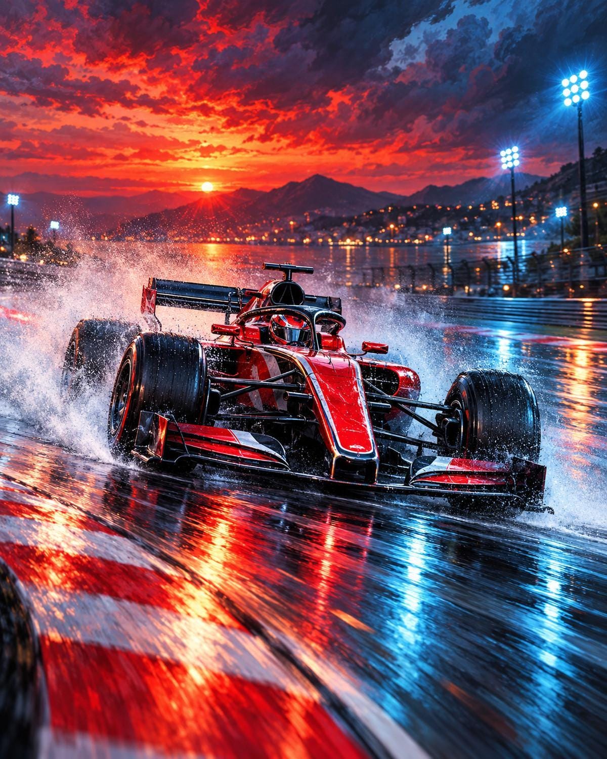 Racing Apex Canvas Wall Art | Sports Decor | 16x20 or 24x36