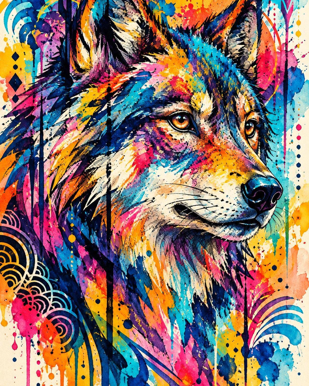 Wild Wolf Canvas Wall Art | Animal Decor | 16x20 or 24x36