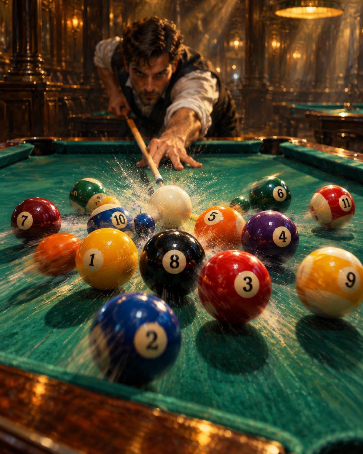 The Break Billiards Canvas Wall Art | Pool Hall Decor | 16x20 or 24x36