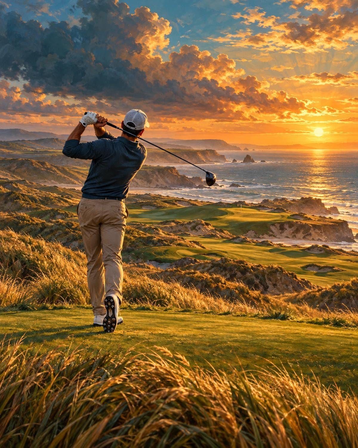 Golf Golden Hour Canvas Wall Art | Sports Decor | 16x20 or 24x36