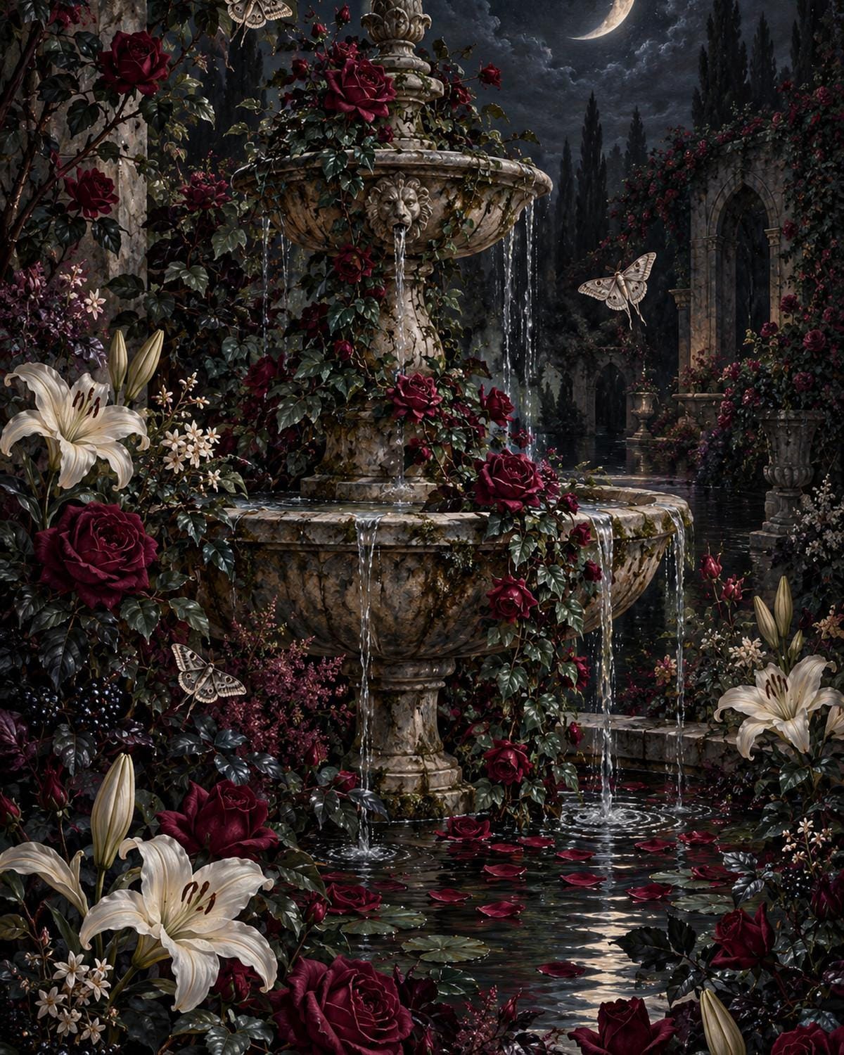 Nightshade Garden Canvas Wall Art | Gothic Decor | 16x20 or 24x36