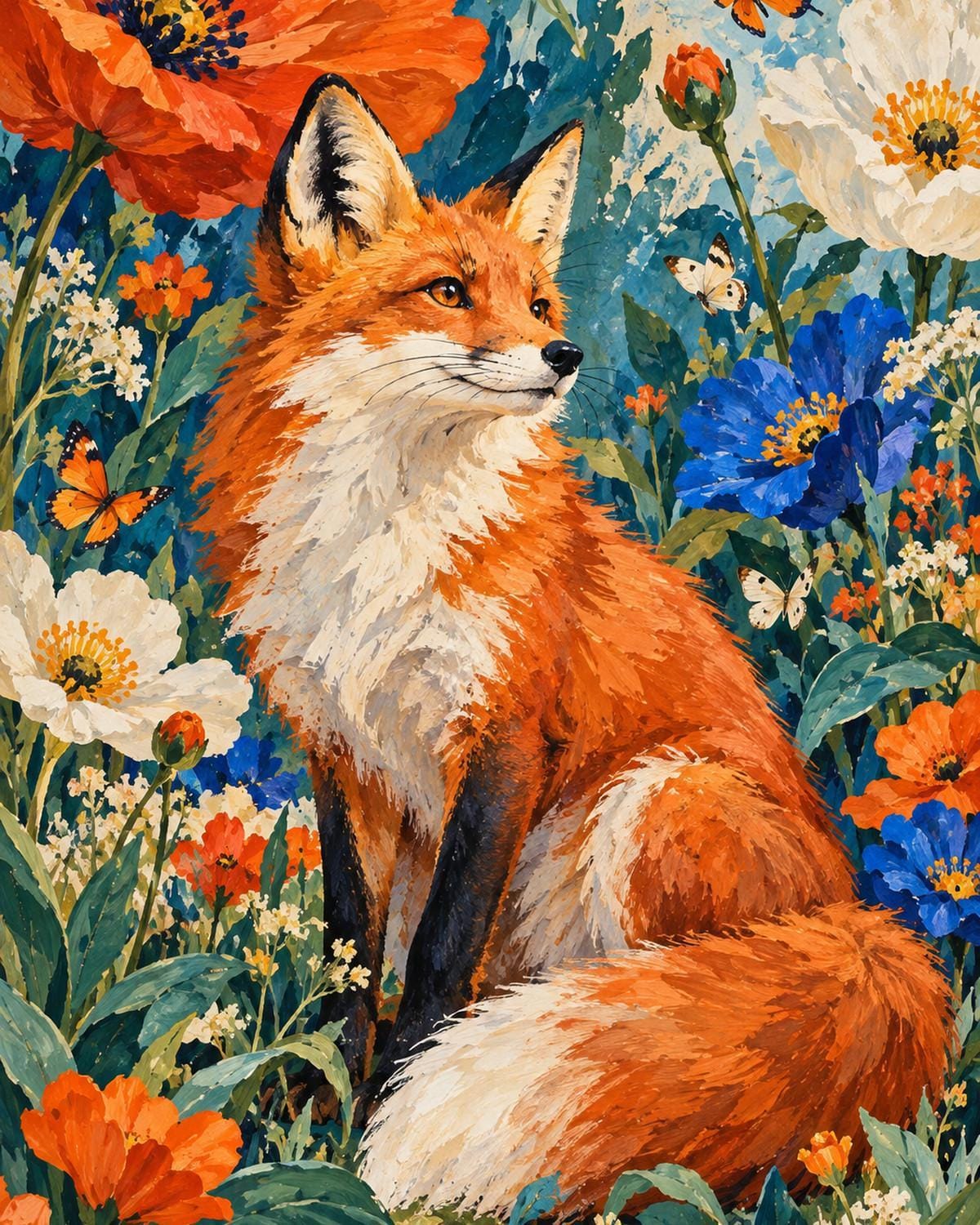 Whimsical Fox Gallery Canvas Wall Art | Modern Decor | 16x20 or 24x36