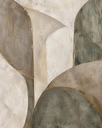 Stone Arches Abstract Canvas Wall Art, Neutral Geometric Textured Painting, 16x20 or 24x36
